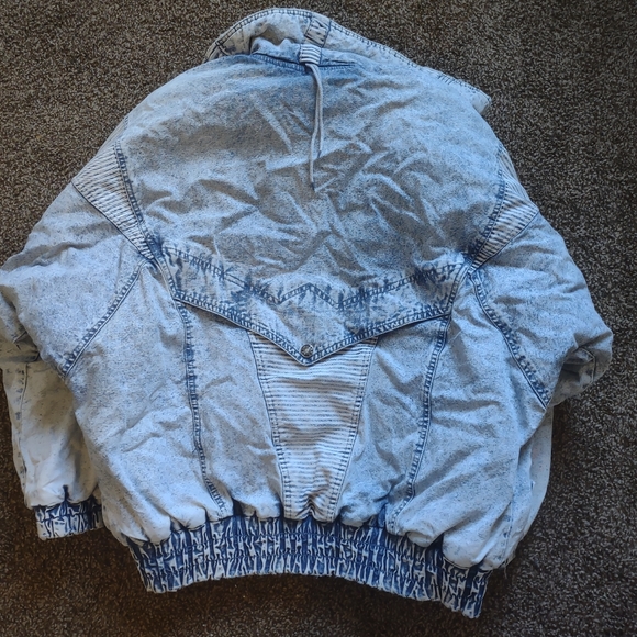 Vintage 80's Puffer Acid Wash Coat sz M East West Panda - Picture 9 of 12